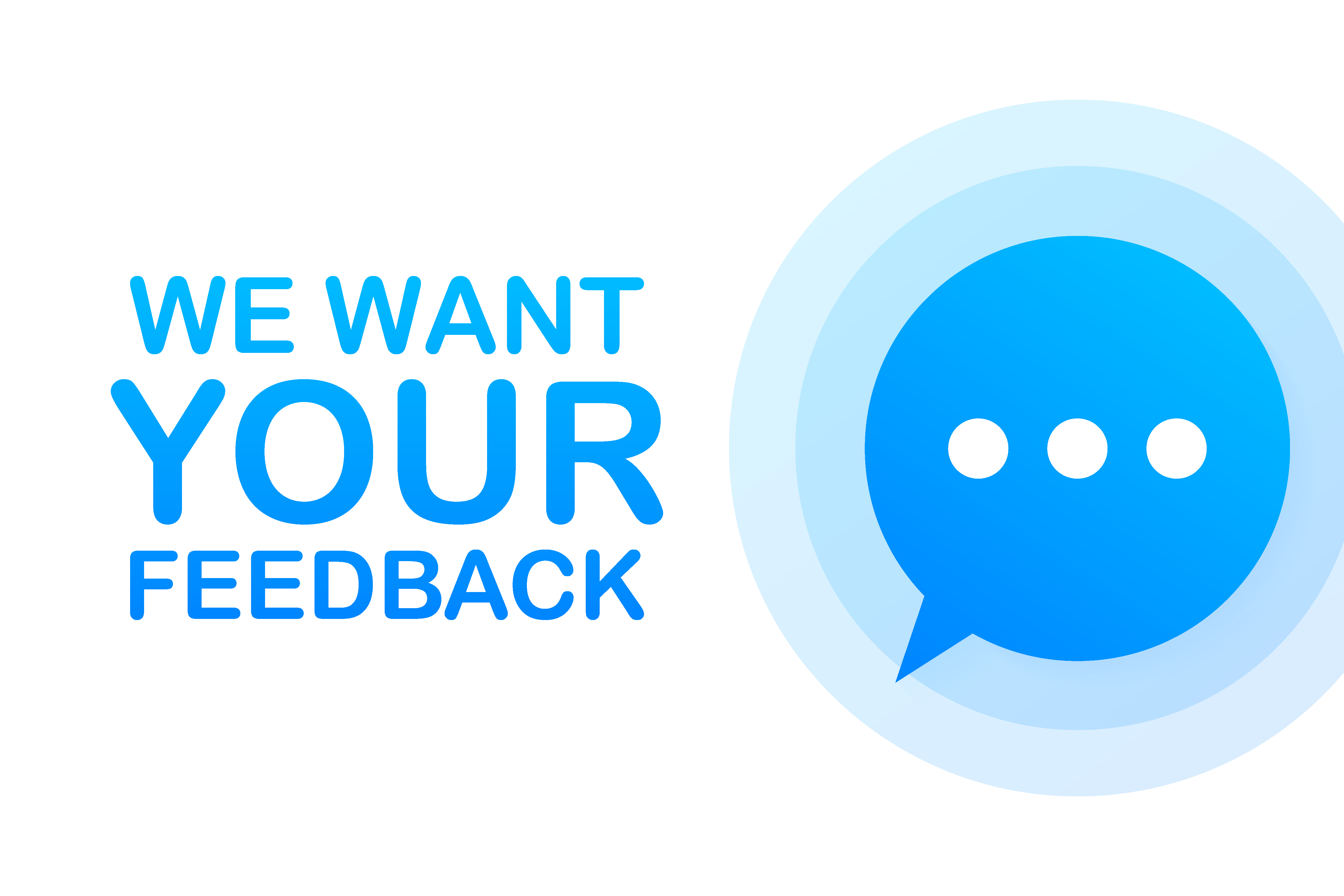 We want feedback stock photo image